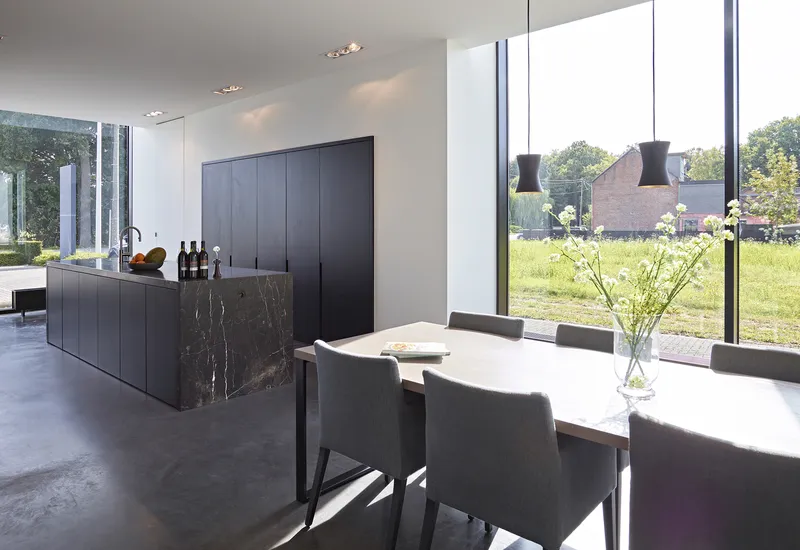 01 Moderne marmer zwarte masteroak euken inbouw keuken eiland inbouwtoestellen De Keyzer Boortmeerbeek 2